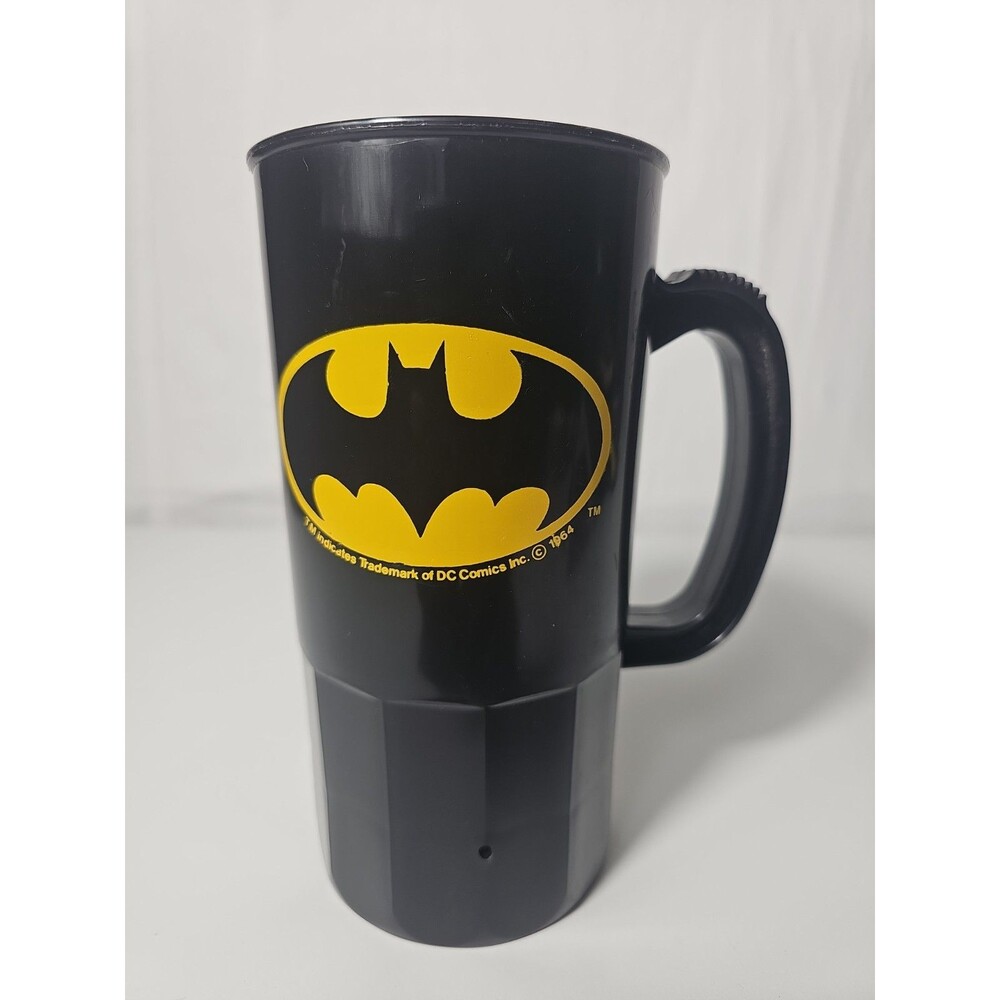 Vintage 1964s Batman Super Mug Betras Plastics Black With Yellow Emblem